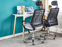 Chaise de bureau ergonomique de luxe moderne avec appui-tête réglable, en maille, pour usage professionnel, chaise de patron, chaise d'ordinateur – Offre spéciale