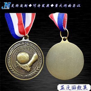 Medalla de Fútbol de Bronce Antiguo, Aleación de Zinc, Grabado Personalizado, Regalo para Niños, Estudiantes, Recuerdo de Partido - Product Image 5