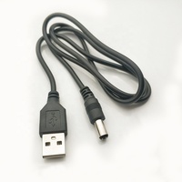 Kabel Daya USB ke DC Cantell CA-DC515 5V 1m USB Male ke Konektor Barrel 5.5mm 2 Inti Tembaga Industri PVC