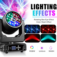 Luz de escenario móvil Bee Eye 7x40W con anillo LED RGBW, zoom, DMX512 para fiestas, eventos, bodas y DJ