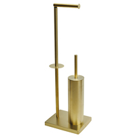 Porte-papier toilette sur pied avec brosse de toilette, élégant, hygiénique, doré, de haute qualité