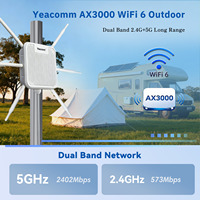 Repetidor de WiFi 6 de Doble Banda AX3000 para Exteriores Yeacomm OW3000, Punto de Acceso con Wave2 MU-MIMO y PA de Alta Potencia