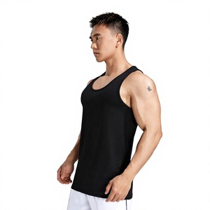 GURUNA-Z-INDUSTRY Débardeur sans manches pour homme, bleu, à blocs de couleur, col rond, séchage rapide, respirant, style streetwear, tricoté, 100% coton, 120g - Product Image 3