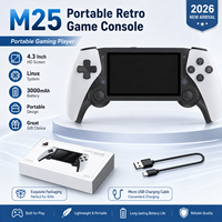 Console de Jeu Portable Rétro M25 avec Écran HD 4,3 Pouces, Système Linux, Batterie 3000 mAh, Modèle 2026 – Cadeau Idéal