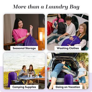 Heavy Duty <b>Large</b> Laundry <b>Bag</b> 30*40 Inch <b>Extra</b> Hamper <b>Bag</b> Dirty Clothes Organizer Drawstring Cloth Laundry <b>Bag</b> for Travel Camp - Product Image 5