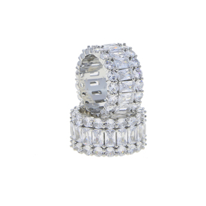 Banhado a prata anel esmalte branco para mulheres homens colorido CZ jóias Anillos Mujer - Product Image 3
