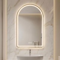 Espejo de Baño LED Inteligente Moderno con Forma de Arco, Sin Marco, Opciones de Tamaño Disponibles para Baño