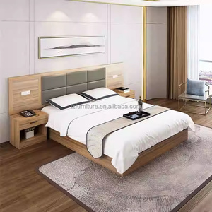 Complete Hotel Bedroom Furniture Sets Custom Cheap Wooden Single <b>Twin</b> <b>Bed</b> <b>Frame</b> With Headboard Nightstand TV Cabinet & Wardrobe - Product Image 5