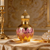 Vente en gros de flacons de parfum arabes vintage portables miniatures de 10 ml, flacons en verre à bille pour huile essentielle
