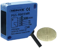 HEINXS Sensor Fotolistrik Serat Optik Tipe Through-Beam PG5-T40MNR Output NPN Refleksi Difus 40M <2ms Waktu Respons 12-30VDC
