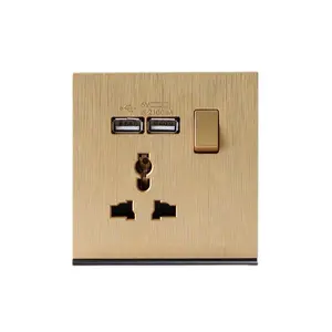 Reino Unido enchufe de pared USB de doble conmutación interruptor de pared control de luz toma de corriente eléctrica e interruptores de pared