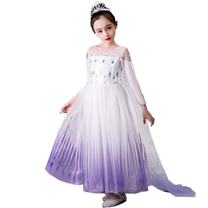Robe de princesse Elsa inspirée de <span class=keywords><strong>La</strong></span> <span class=keywords><strong>Reine</strong></span> <span class=keywords><strong>des</strong></span> <span class=keywords><strong>Neiges</strong></span> pour filles, avec corsage orné de diamants, manches longues, en tulle, costume de cosplay pour fête de Noël - Product Image 1