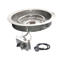 Kit de système de brûleur à gaz rond en acier inoxydable de 19 "pour chauffage d'arrière-cour