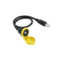 Adaptador de Conector Tipo B, Cable IP65/67 de 0.3M, 0.5M, 1M, Convertidor Circular de Cobre y Nylon con Base Hembra y Cubierta Antipolvo