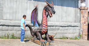 MY DINO Haunted House Large Moving Animatronic <span class=keywords><strong>Dragon</strong></span> para eventos - Product Image 5