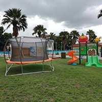 Gran oferta, modelo de linterna, trampolín redondo con red protectora, 6 pies, 8 pies, 10 pies, 12 pies, 14 pies, 16 pies, cama de salto para el hogar con red de seguridad