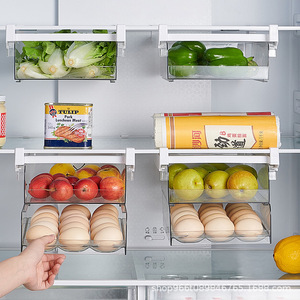Refrigerator <b>Storage</b> <b>Box</b> <b>Drawer</b> Style Transparent Vegetable Fruit Organizer Wall Mounted Large Capacity Fridge Organizer - Product Image 1