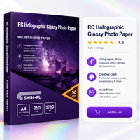 Papier photo holographique RC de qualité supérieure, surface réfléchissante arc-en-ciel, impression de couverture d'album, papier photo jet d'encre holographique