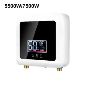 7500W Instant Boiler Elektrische Kraan Verwarming Tankloze Douche Badkamer Muur Gemonteerde Elektrische Waterverwarmer Temperatuur Display