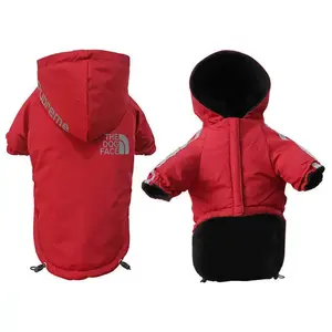 Wholesale Pet Clothes Luxury Zipper Coat For Dog Winter Thicken Waterproof Dog Jacket Winter pet Hoodie Coat for Large Dog