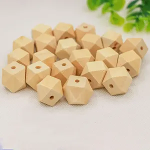 DIY 10-30mm Natural Beech Octagonal Wood Spacer Pearl Lead-Free Balls Charms Wooden Beads For Jewelry Making Handmade