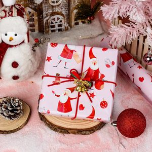 Santa Claus Christmas Wrapping <b>Paper</b> <b>Roll</b> Pink Reversible Gift <b>Wrap</b> 17 Inch X 33 Feet Craft Packaging <b>Paper</b> - Product Image 5