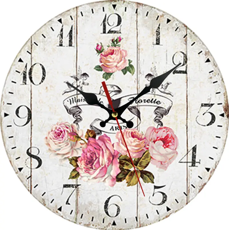 Living Room Large Sale Decorative Wooden Wall Clock Single Face 12 Inch