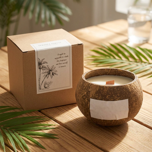 LANJO Custom Coconut Shell Soy Wax Handmade Fruity Scented Modern Art <b>Candle</b> for Aesthetic Home Decor Creative Living Room - Product Image 6