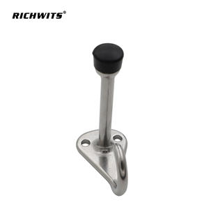 Butée de porte en acier inoxydable 304 massif avec conception de crochet de sortie pyramidale, nouveau type de butée de porte cylindrique en caoutchouc avec tampon en zinc pour hôtels - Product Image 4