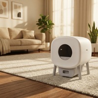 Bac à litière intelligent pour chat avec contrôle à distance par application, nettoyage automatique, facile à nettoyer, faible bruit, enregistrement vocal et caméra