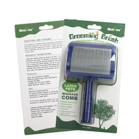 Brosse démêlante professionnelle à picots longs et courbés en plastique souple PP pour animaux de compagnie, outil de toilettage pour chiens et chats à poils longs