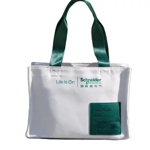 फैशनेबल खाद्य भंडारण पैकेजिंग के साथ कैनवास बैग महिलाओं के बैग ले जाना कस्टम मुद्रित लोगो