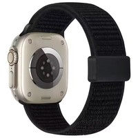 Bracelet de montre élastique réglable en nylon pour Watch Series 9 10 11, remplacement léger avec fermoir magnétique