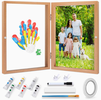 Bingkai Foto Kayu Rumah Tangga, Bingkai Foto Souvenir, Cocok Untuk Set Cetakan Tangan Orang Tua-Anak