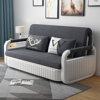 Canapé-lit moderne de luxe pliable 3 places en métal pour salon, avec mousse haute densité et rangement, mobilier d'appartement, canapé-lit pour hôtel