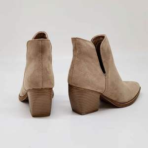 Primavera otoño nueva moda gamuza <span class=keywords><strong>2023</strong></span> punta estrecha <span class=keywords><strong>Roma</strong></span> tobillo Chelsea botas tacones gruesos zapatos para mujer - Product Image 3