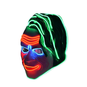 Máscara de Payaso con <span class=keywords><strong>Pelo</strong></span> Verde, Máscara de Halloween con Luz Fría Iluminada para Hombres y Mujeres, Fiesta de Disfraces, Baile de Fantasmas - Product Image 4