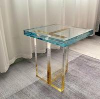 Nordic Multi-Color Gradient Sofa Tisch Wohnzimmer Kleiner Haushalt Acryl Edge Tisch Beliebte einfache quadratische Edge Tisch