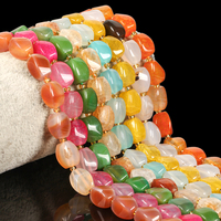 Perles en pierre d'agate naturelle en forme de bouton, prix d'usine, perles en vrac pour la fabrication de bijoux, bracelets et colliers DIY