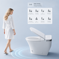 WC intelligent à poser au sol MWD CUPC ETL, siphonique, avec bidet intégré 12 pouces, deux boutons rotatifs, chasse automatique, personnalisable OEM