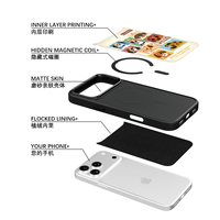 Coque de téléphone AG Feeling Black Edge avec motif chien doré pour iPhone 17, 17 Pro Max, 16 Pro, 15 – Coque magnétique