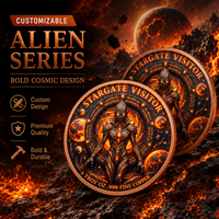 Pièce de monnaie extraterrestre Area 51 en cuivre pur 999 de 1 oz, 3D en relief, colorée UV, effet proof-like, Art OVNI mystérieux, Artisanat métallique