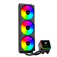 Nouveau design PC V PRO 360mm NOIR Ventilateur RGB Refroidissement Liquide Affichage Température Logo Personnalisable Boîtier d'Ordinateur Roulement Fluide 2000 RPM