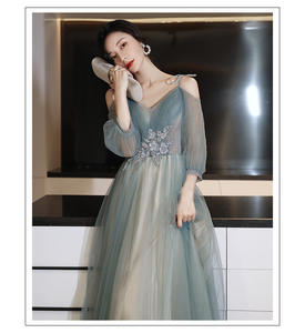 2022 yeni gösterisi ince Sisters koro performans balo elbise düğün gelinlik modelleri - Product Image 6