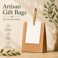 Sac cadeau vintage en papier kraft écologique et durable, rouge, pour emballage de thé, café, biscuits et produits de boulangerie, avec poignée et anse de suspension