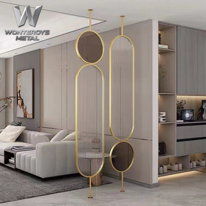 Cloison de séparation en verre et acier inoxydable rotative, personnalisable, moderne, minimaliste, multifonctionnelle et opaque - Product Image 3