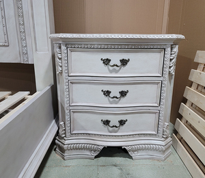 Ensemble de chambre à coucher en bois massif avec tiroirs, armoire et coiffeuse, lit king-size premium pour appartement, directement de l'usine - Product Image 5