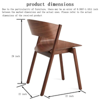 Chaise de bureau moderne en bois avec assise rembourrée à dossier en cuir artificiel pour la maison, le bureau et les salles à manger.