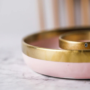 Or à la main En Céramique <span class=keywords><strong>Pastel</strong></span> <span class=keywords><strong>Assiette</strong></span> avec Jante En Or - Product Image 3