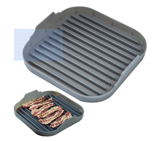 Plat de cuisson en silicone antiadhésif pour petit-déjeuner sain, compatible micro-ondes, pour faire du bacon, du bacon pizza, du bacon au micro-ondes - Product Image 2